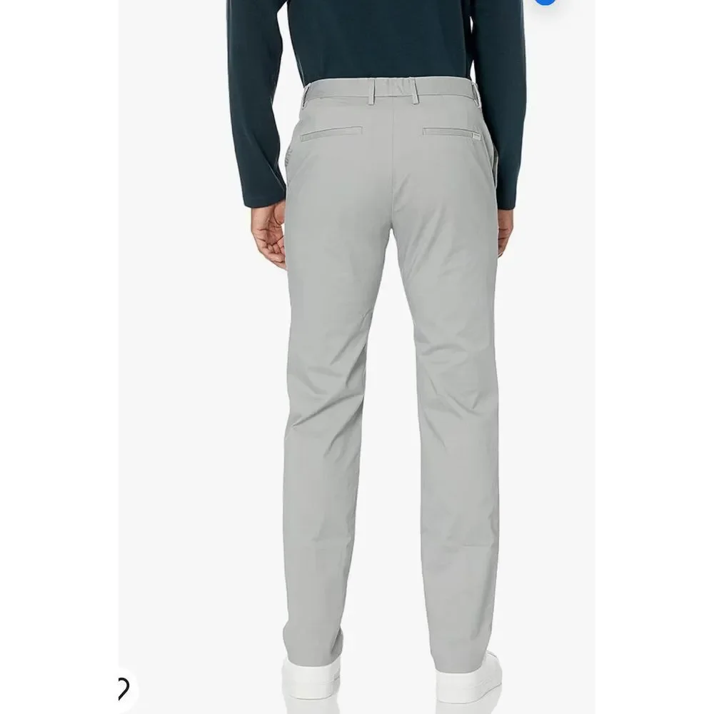 Calvin‎ Klein Men's Refined Stretch Chino Slim Fit Pant Grey 38/30 NWT
